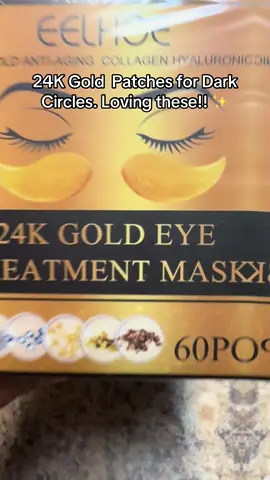 24K Gold  Patches for Dark Circles. Loving these!! #tiktokshop #tiktok #beauty #skincare #undereyecircles 