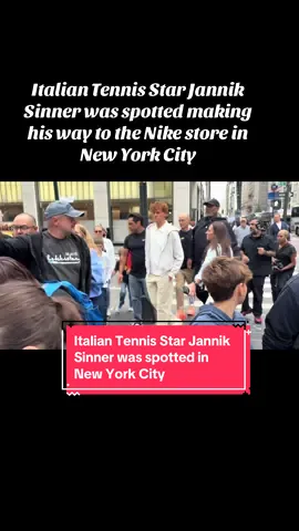 Italian Tennis Star Jannik Sinner was spotted making his way to the Nike store in New York City #USOpen #janniksinner #tennisplayer #italiantennis #usa 