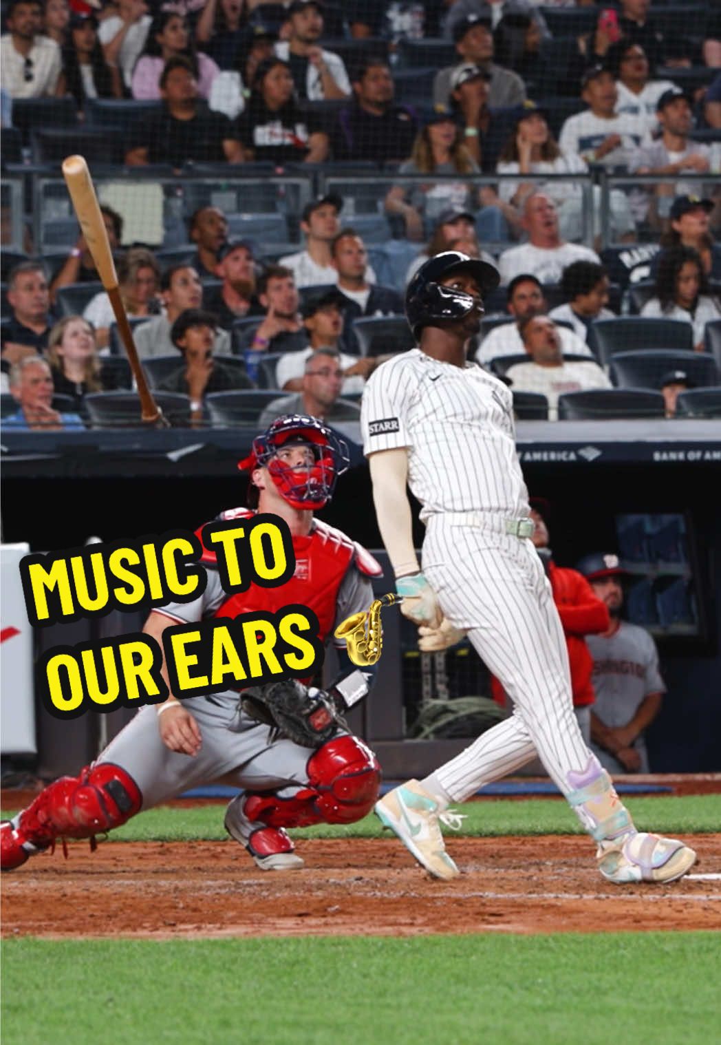 Not throwing away his shot. #yankees #MLB #baseball #jazzchisholmjr #homerun 