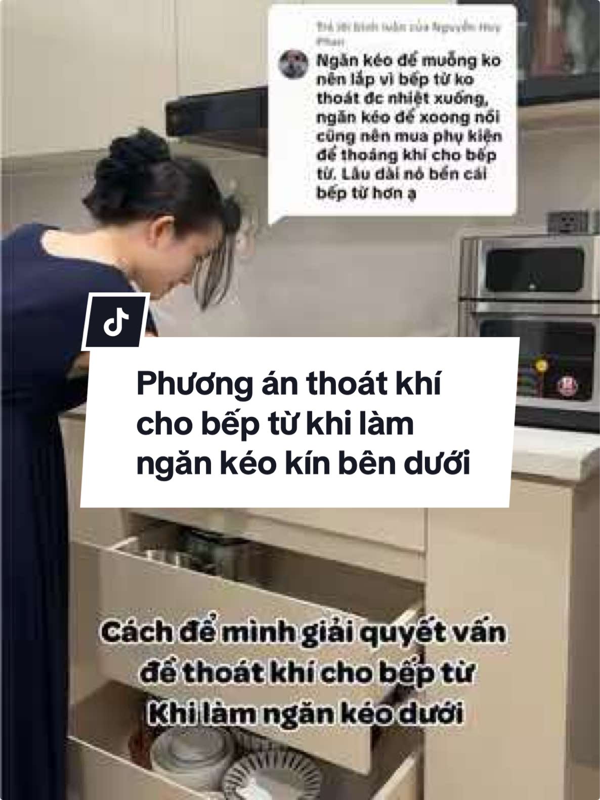 Trả lời @Nguyễn Huy Phan  ko làm hệ phụ kiện ngăn kéo dưới cũng có vấn đề phát sinh và đây là cách khắc phụ của mình. Mọi người xem để tham khảo nha! #nhacuachimi #noithattubep #nhadep 