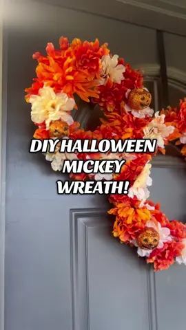 Affordable wreath?! Sign me up! Rings and floral tape from any craft store and everything else is from dollar tree! #dollartreediy #halloweendiy #disneyhalloween #halloweendecor #dollartreehalloween 