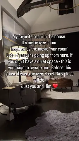 This is your sign….create a quiet place dedicated to your time with the Lord. It can be a closet - or a room, just somewhere that is special for just you and Him ❤️🙏🏼 #prayer #christiantiktok #transformation #prayerroom #christian