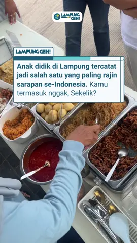 Peserta didik di Lampung tercatat jadi salah satu yang paling rajin sarapan se-Indonesia🍛 Berdasarkan data BPS pada tahun 2024, sebanyak 74,21% anak didik di Lampung menyatakan selalu sarapan setiap hari. angka ini melampaui angka nasional yaitu 71,05% Gimana nih menurut kamu, Sekelik? Kamu salah satu yang rajin sarapan atau nggak?👀👇🏻 Source: BPS via @goodstats.id #LampungGeh #DataLampung #SarapanLampung #LiburanLampung #Lampung            