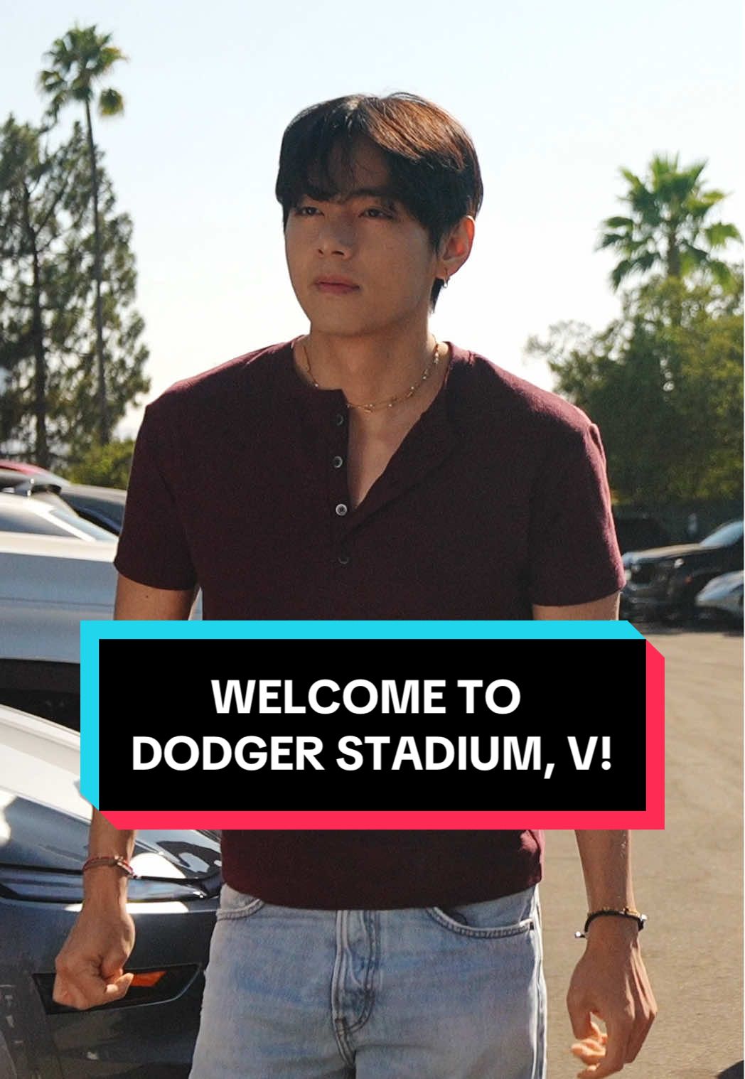 Welcome to Dodger Stadium, V! #dodgers #sports #losangeles #bts #kpop 