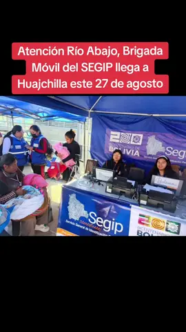 Atención Río Abajo, Brigada Móvil del SEGIP llega a Huajchilla este 27 de agosto