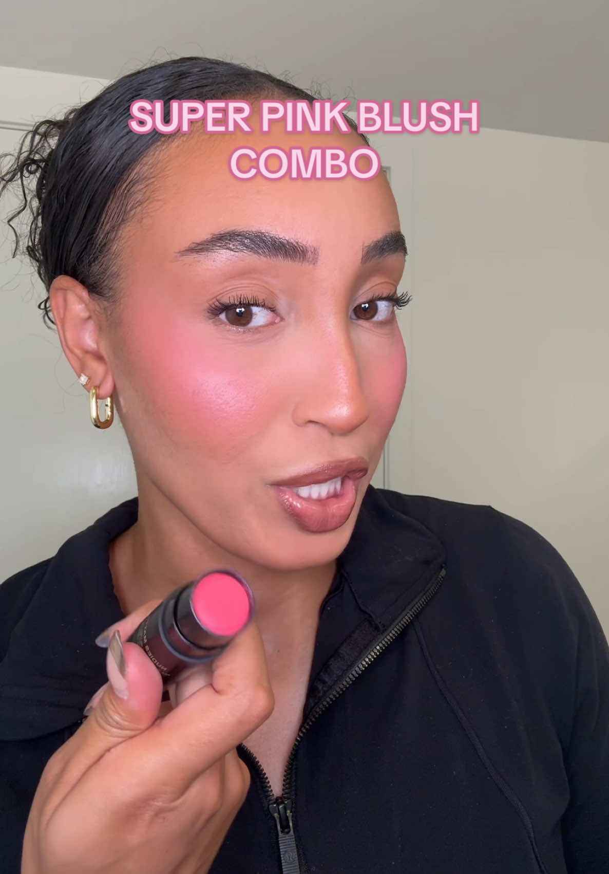 Dare I say … we still need more blush? Inspo by @Paintedbyesther 💕 @Nudestix matte blush - bubba @Huda Beauty blush filter - bubblegum + easy bake powder - cherry blossom cake  @Laura Mercier blush - strawberry  @Patrick Ta Beauty blush duo - just enough  @Kosas powder - candy #paintedbyesther #blush #pinkblush #blushtutorial #makeuptutorial #blushplacement 