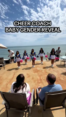 Our cheerleaders surprised coach Bri & helped reveal the babies gender 🩷💙😍 #cheer #cheercoach #genderreveal #cheerleaders 