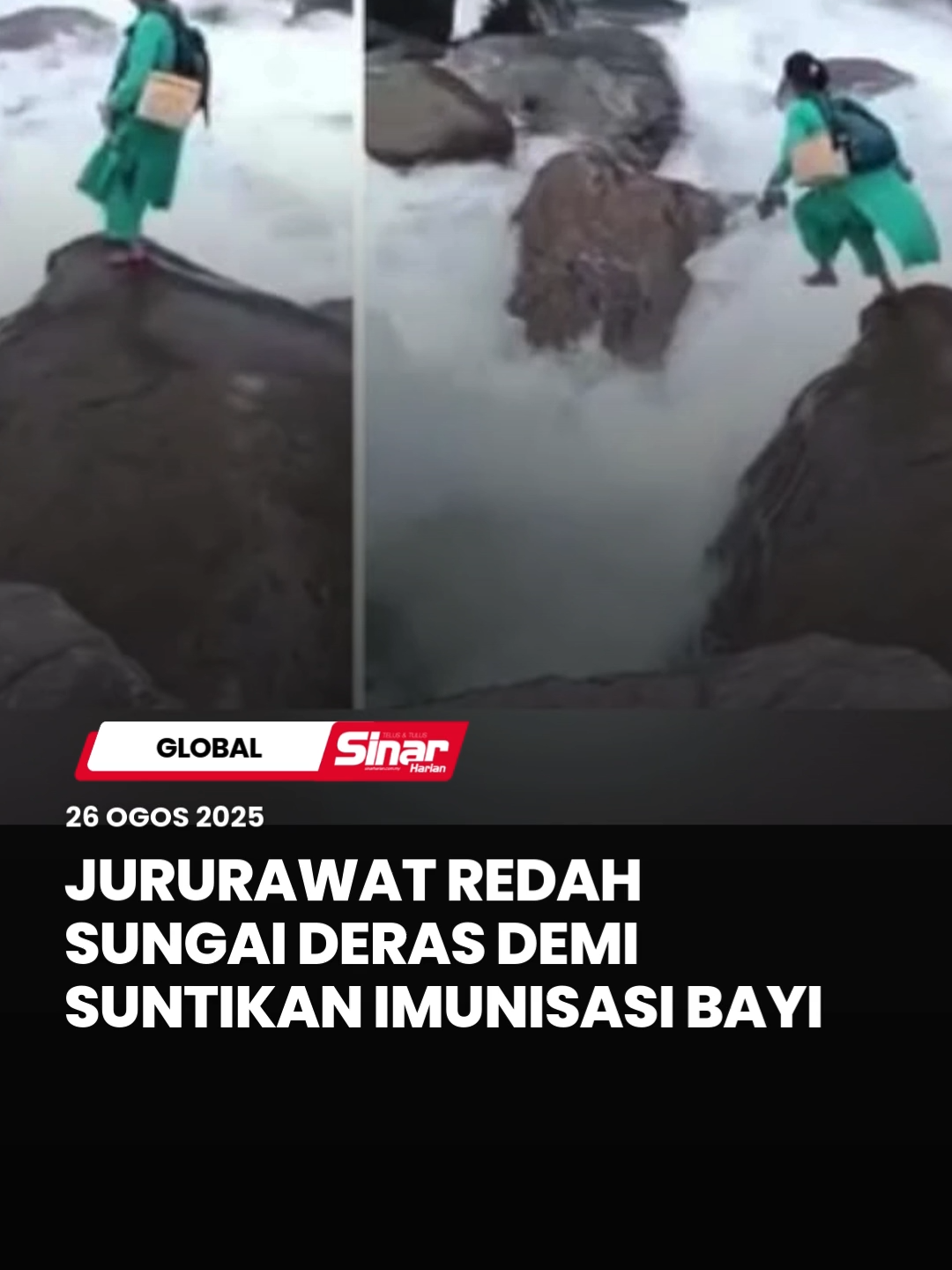 Tindakan berani seorang jururawat di Himachal Pradesh, India, meredah sungai deras demi memastikan seorang bayi menerima suntikan imunisasi menjadi tular di media sosial, sekali gus mengundang pujian masyarakat. Rakaman video menunjukkan Kamla Devi, 40, melompat dari satu batu ke batu lain sambil memegang kasut di tangan dan membawa beg galas di bahu ketika menyeberangi sungai deras di daerah Mandi pada Jumaat lalu. Anda boleh baca berita penuh di portal Sinar Harian di www.sinarharian.com.my atau swipe up di IG story serta jangan lupa follow IG @sinarharian untuk berita terkini dalam dan luar negara. #SinarHarian #BeritaSemasa #Jururawat #Tular #Global