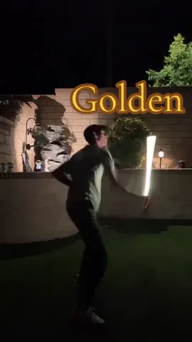 KPop Demon Hunters really has some amazing songs. #lightsaberspinning #kpopdemonhunters #golden #saberstaff #transition 