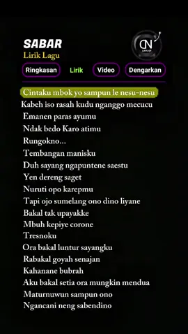 #CapCut  #sabar #sadewok #liriklagu  #songlyrics 