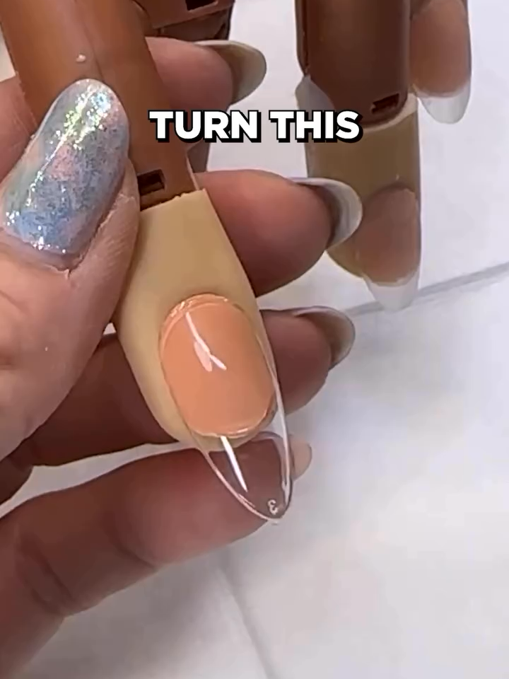 How to change your nail shape quickly, and get a perfect almond nail. #youngnails #tips #nails #satisfying #satisfyingvideo #fypシ #acrylic