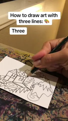 How to draw art with three lines 🎨 Drawing AMSR with a pencil ✍️