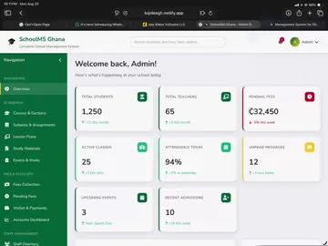 Built this Ghanaian School Management System from scratch 🇬🇭📚✨ Making school admin smarter, faster & easier! 🚀 #GhanaTech #EdTech #SchoolManagement #FromScratch