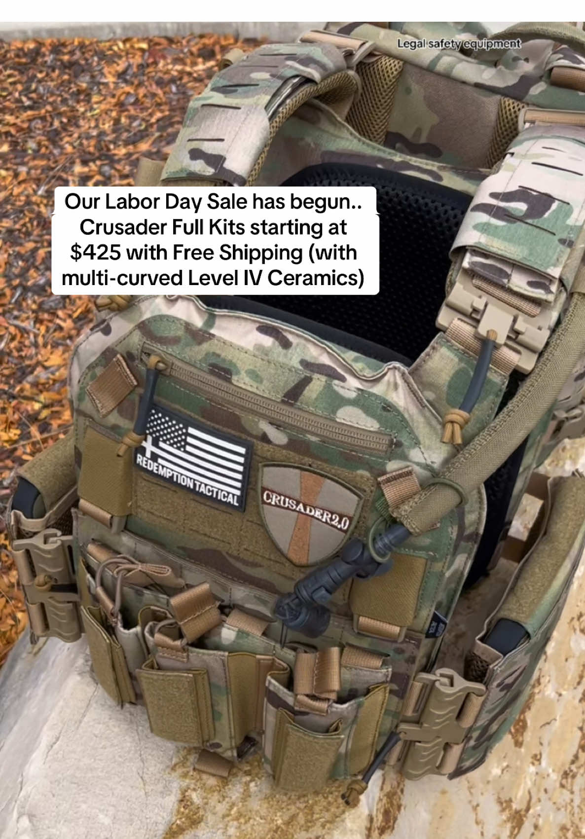 Our Full Crusader Kits are on SALE🔥!!! Comes with our Crusader 2.0 and Level IV Ceramic plates! No codes needed it’s live now on our site..(while supplies last, due to new laws can’t ship to NY or CT).. #staysafe #ocp #platecarriersetup #redemptiontactical   