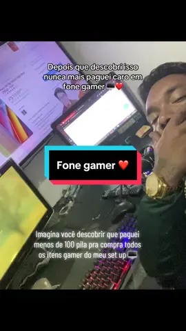 Imagina você descobrir que esse fone é mais barato que um lanche.  ? Como vc se sentiria confere o carrinho laranja #tiktok #tiktokshop #fone #setup #gamer 