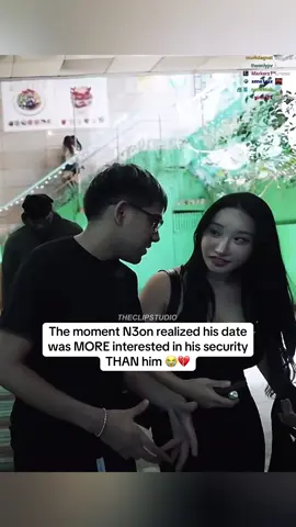 The moment N3on realized his date was MORE interested in his security THAN him 😭💔 #n3on 