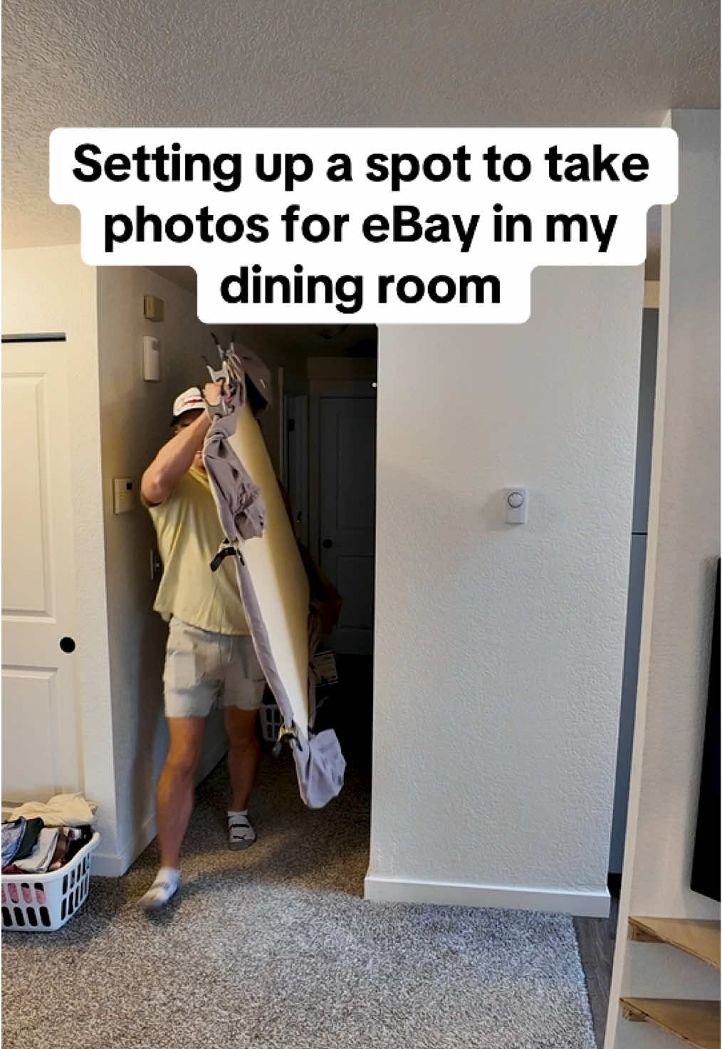 I take pictures for eBay in my dining room in order to pay my mortgage 😎 #sidehustle #makemoneyonline #flippingforprofit #ebayseller #ThriftFlips 