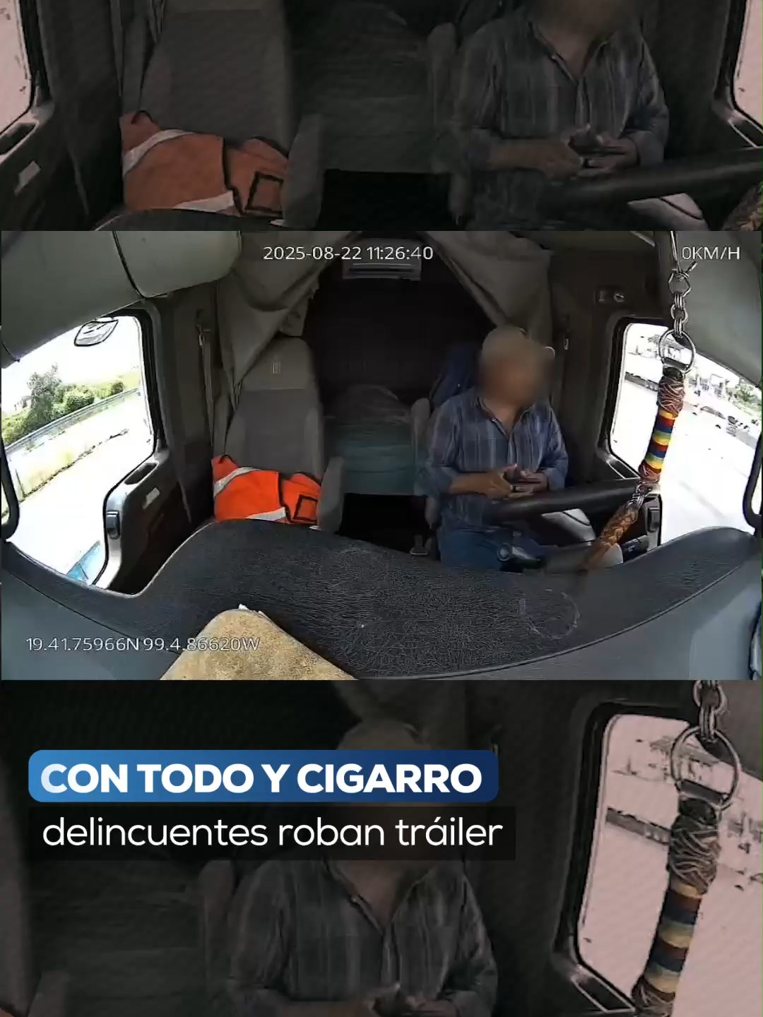 Con todo y cigarro... Los delincu3ntes siguen operando a sus anchas en las carreteras de México y ahora fueron captados asaltand0 a un trailero sobre el Circuito Exterior Mexiquense en Tultitlán, Edomex. Los ladrones se llevaron la pesada unidad y el chofer fue abandonado en la zona. #AztecaNoticias #Noticias #carretera #México #Edomex #Tultitlan #transporte