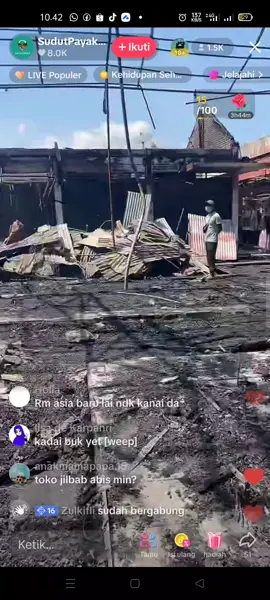 kebakaran di pusat kota Payakumbuh 
