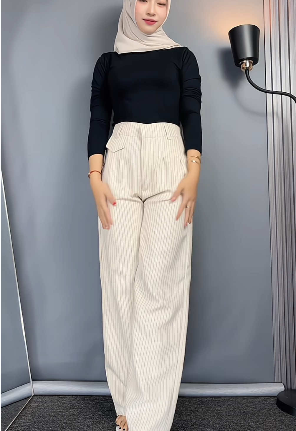 Oropants bikin kelihatan tinggi😍🥰 #rekomendasi #celanamurah #oropants #oropantswanita #oropantsstripe 