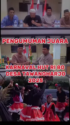 PENGUMUMAN JUARA KARNAVAL HUT RI 80 DESA TAWANGHARJO 2025 Diberitahukan oleh Bapak Lurah dan Bapak Edi pada Malam Senin, 25 Agustus 2025  #tawangharjogrobogan #karnaval #infotawangharjo #hutri80indonesia🇮🇩 #grobogan 
