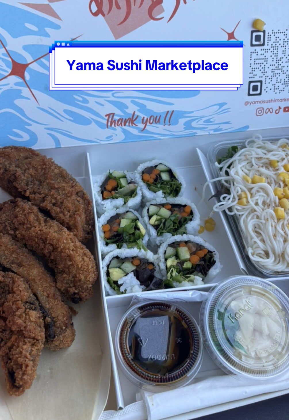 Let’s see what I can find in Yama sushi marketplace !!! 👯‍♀️✨ #yamasushimarketplace #vegansushi #vegankatsu #giaflowerz 
