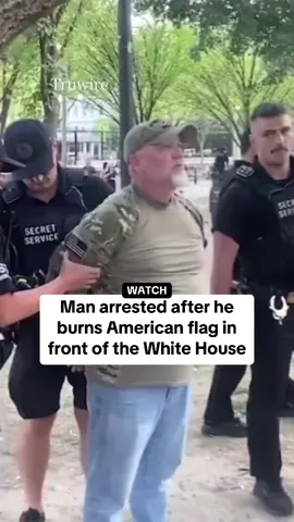 Man arrested after he burns American flag in front of the White House 