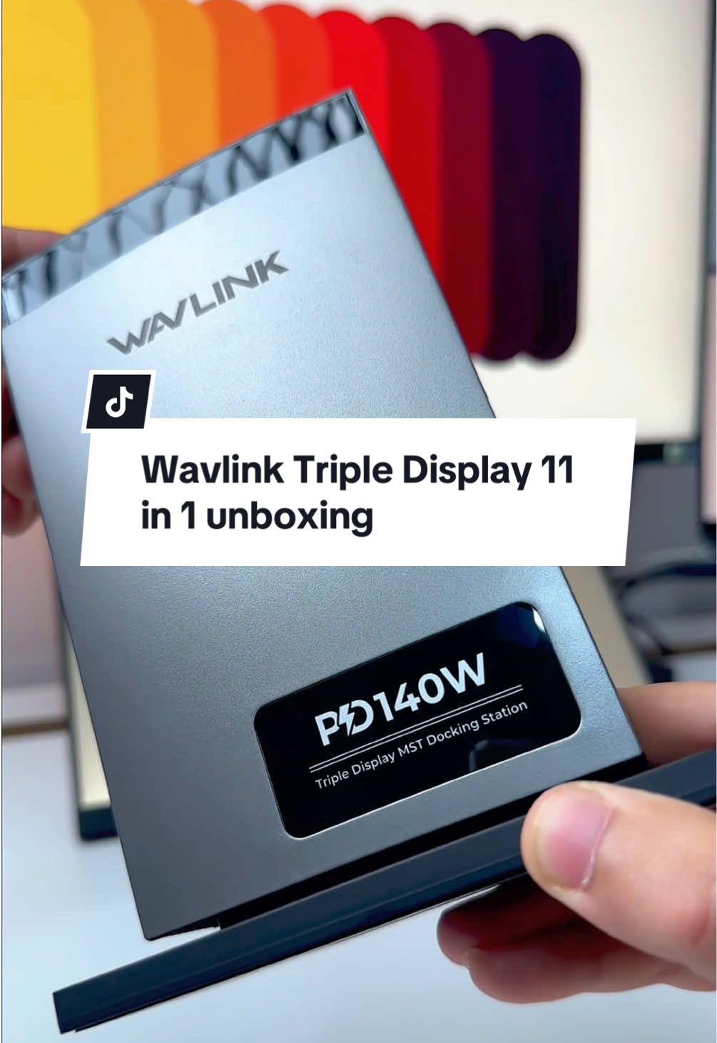 Wavlink Docking Station Triple Display 11 in 1 unboxing. - Three video ports (2*HDMI+1*DisplayPort) work for triple display, and the resolution is up to single 8K(7680x4320)@30Hz or 4K(3840x2160)@144Hz. - One USB-C PD 3.1 IN provides 140W power delivery for the dock, and supports 125W upstream charging for the host. - One Gigabit Ethernet port provides a stable and high-speed network, and is backward compatible with 10/100Mbps network. - Two USB-A transfer speed up to 5Gbps and are backward compatible with USB 2.0/1.1. - One USB-C transfers speed up to 10Gbps and is backward compatible with USB 3.0/2.0/1.1. - One integrated TRRS 4-pole phone jack works for microphone input and earphone output. - One combo built-in USB 3.0 SD/TF Card Reader transfers speed up to 104MB/s.  #brownq_setup #desksetup #wavlink #dockingstation #hub 
