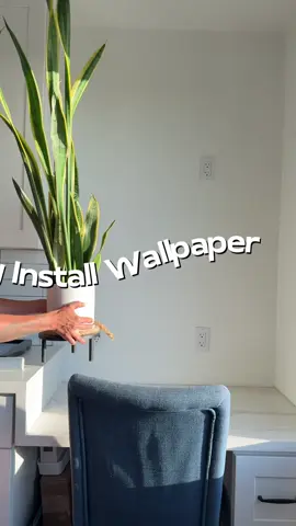 What should I add next? floating shelves or artwork??  #DIY #wallpaper #renterfriendly #officedesign #momlife 