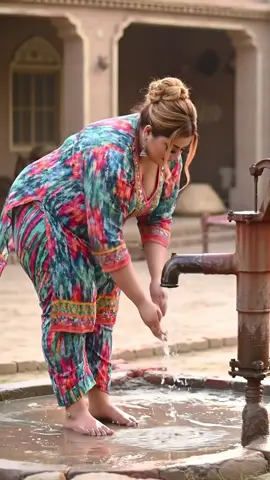 Fair Village Girl Washing Hands and Feet at Hand Pump” #villege_life  #habiburahmanabid  #trending  #viral 