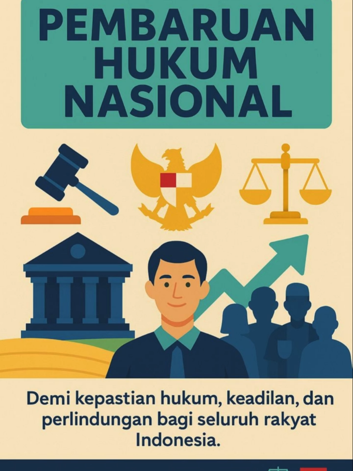Pembaruan hukum nasional adalah kunci untuk mewujudkan keadilan, kepastian, dan perlindungan bagi seluruh rakyat Indonesia. Mari dukung upaya reformasi hukum demi masa depan bangsa yang lebih baik! #PembaruanHukum #HukumNasional #ReformasiHukum #KeadilanSosial #IndonesiaMaju
