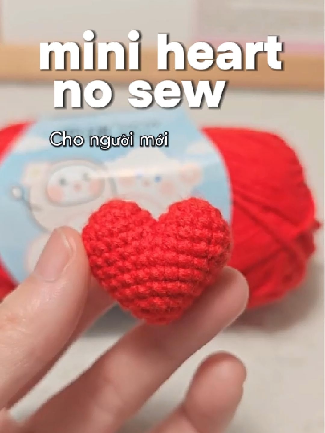 Mini Heart Keychain For Beginners | Móc trái tim từ kim móc 2.5mm #cocoonlen #viral #trending #crochet #moclenhandmade #crochettutorial #tiktoktrending #learnontiktok2025 #begginer