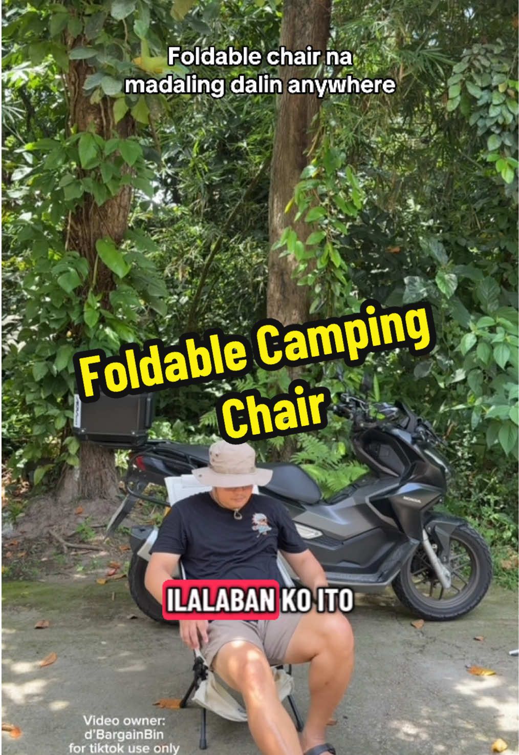 Kung patibayan lang din naman sulit na sulit ang binayad mo sa camping chair na to. #camping #chair #campinglife #foldable #motocamping 