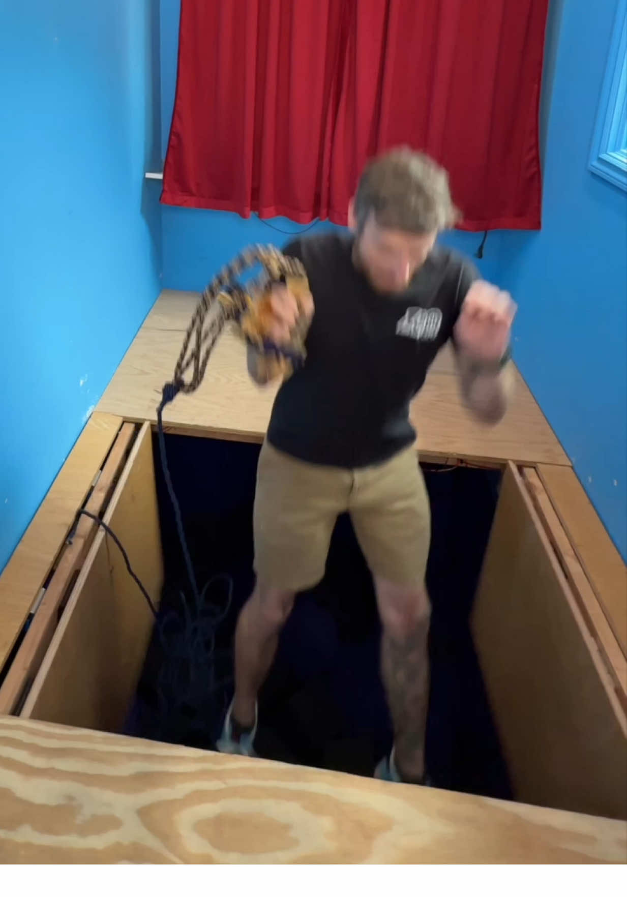 Pull it and fall down trap door!