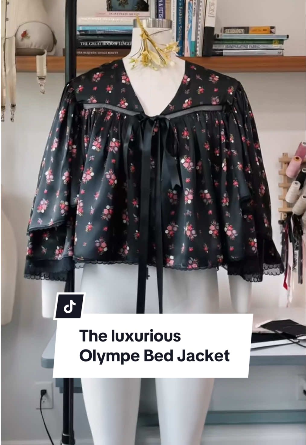 A quick tour of the elegant Victorian-inspired Olympe Bed Jacket, the most exquisite bed jacket I’ve ever made! #fypシ #outfitinspo #handmadefashion #darkromance #victorianfashion 