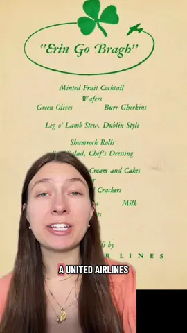 If you flew on March 17, 1940 this is what you would have had to eat in the air #stpatricksday #1940s #foodtiktok #historytok #todayilearned  