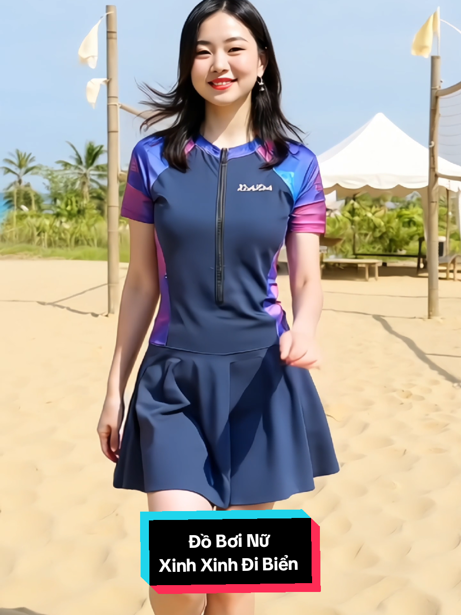Bikini đồ bơi nữ xinh xinh đi biển dáng váy duyên dáng quân short trong váy xanh than phối hoạ tiết #thuhuongshop #gym #aothethao #botapyoga #botapearobic 