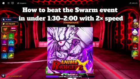 Anime Rangers X: New Swarm Event Guide (70% Consistency) #animerangersx #roblox #towerdefense #tiktok #contentcreator 