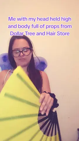 Wings from @Dollar Tree $1.25; Fan from the Beauty Supply/Hair Store $4.99 #innit #dollartree #fairywings #blackhairstore 