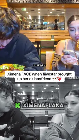 Ximena FACE when fiivestar brought up her ex boyfriend 👀❤️‍🩹 #ximenaflaka 