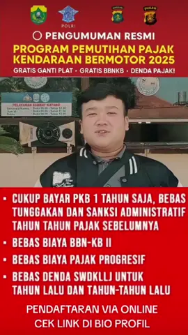 PEMUTIHAN PAJAK KENDARAAN 2025 JANGAN LEWATKAN KESEMPATAN INI! #pemutihanpajakkendaraanbermotor #samsat #bapenda #pemutihanpajak2025 #samsatindonesia 