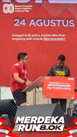 Selamat kepada para pemenang Merdeka Run 8.0 K 🇮🇩🏆🫰