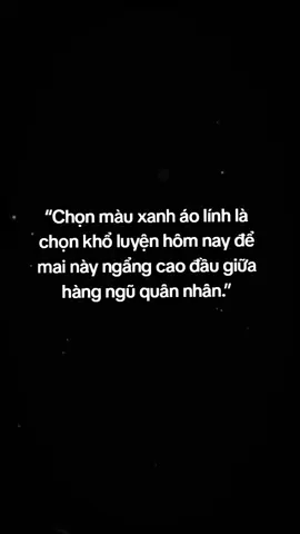 “Chọn màu xanh áo lính là chọn khổ luyện hôm nay để mai này ngẩng cao đầu giữa hàng ngũ quân nhân.”💚🍀❤️🇻🇳🫡#CapCut #quyetamthidolch #cố_gắng_thi_đỗ_quân_đội🍀 #tiktokquandoi #hếtmìnhviuocmo 