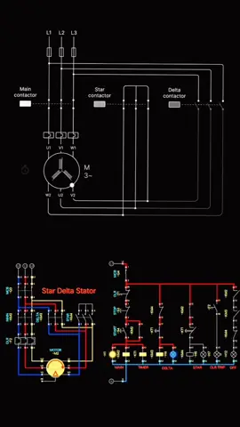Star or triangle engine operation using simulation. #electric #Circuits #SimuRelay #star #شعب_الصيني_ماله_حل😂😂 