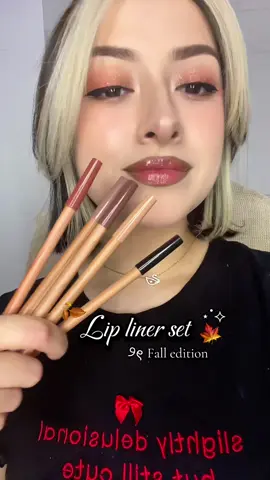 Wow! Affordable lip liners sets and already my favorite shades for this fall 🍁 #lipliner #affordablemakeup #lipliner #autumnmakeup #fyp 