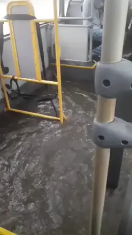 El dia que el  Bus ,no tubo miedo  atravesar la via,llena de agua,🚍👈🇵🇦
