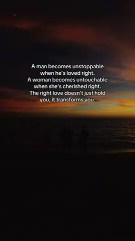 The truth is simple: love isn’t about possession—it’s about elevation. A man who’s supported by the right woman becomes more than he ever imagined. A woman who’s cherished by the right man shines brighter than the world could ever dim. The right love doesn’t weaken you… it strengthens you. It doesn’t just keep you—it changes you. ❤️‍🔥#fyp #lovequotes #Love #soulmate #relationshipgoals 
