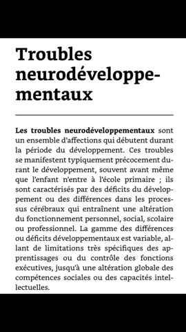Un peu de lecture matinale. Qu’est-ce qu’un trouble du neurodéveloppement? Source : DSM-5  Manuel diagnostique et statistique des troubles mentaux, et des troubles psychiatriques. #tnd #tsa #tdah #dys #pourtoi 