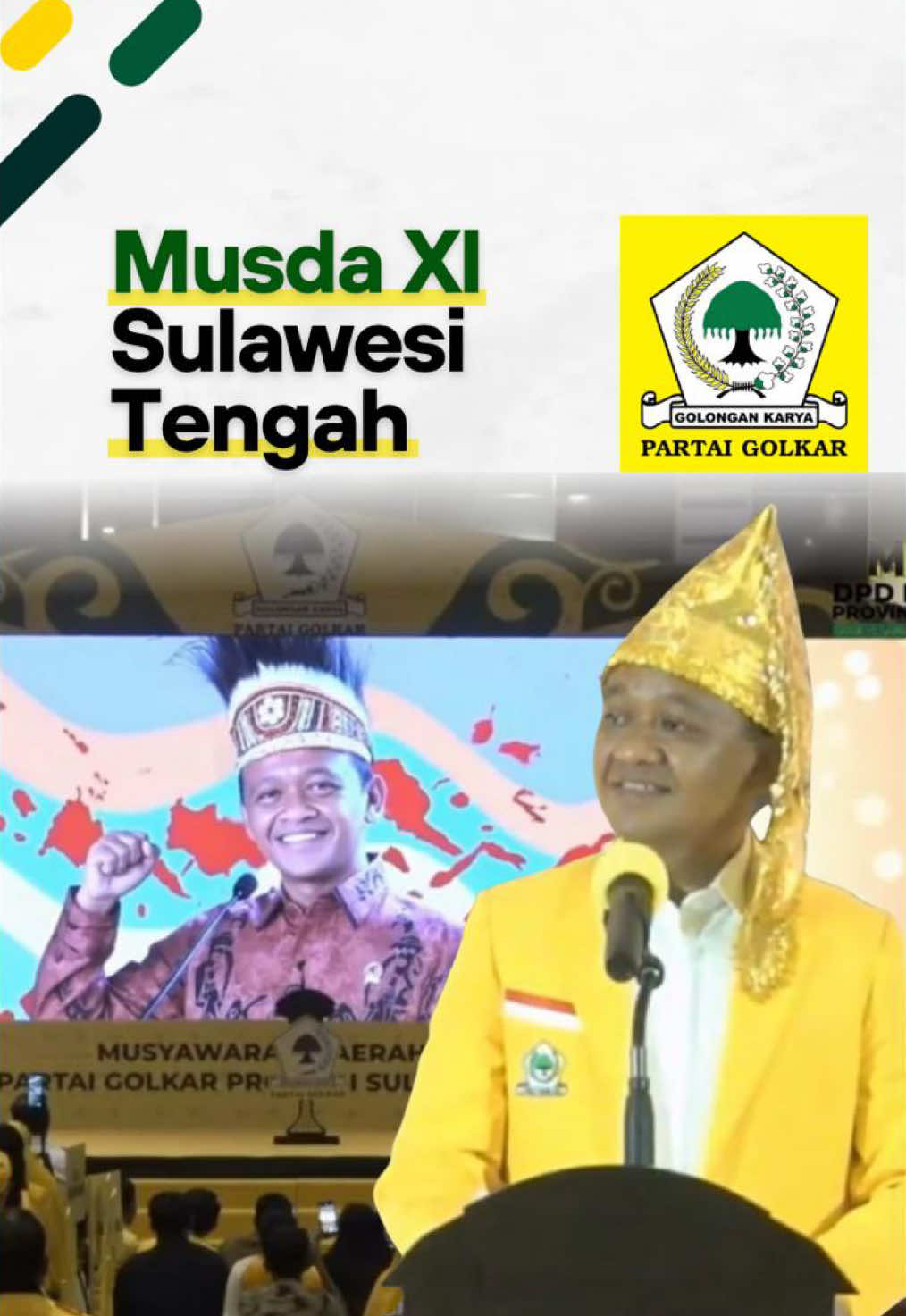 Musyawarah Daerah (Musda) XI Partai Golkar Sulawesi Tengah digelar pada 24 Agustus 2025 di Sriti Convention Hall, Palu. Ketua Umum DPP Partai Golkar, Bahlil Lahadalia, secara resmi membuka Musda ke-11 DPD Partai Golkar Sulawesi Tengah. Dalam kesempatan tersebut, Bahlil menegaskan bahwa Musda merupakan forum tertinggi di tingkat daerah yang tidak hanya menjadi ajang pemilihan kepemimpinan, tetapi juga ruang untuk merumuskan agenda besar partai ke depan. Selamat kepada Arus Abdul Karim atas terpilihnya sebagai Ketua DPD Partai Golkar Sulawesi Tengah periode 2025–2030. #Golkar #PartaiGolkar #MUSDA #BahlilLahadalia #FraksiGolkar