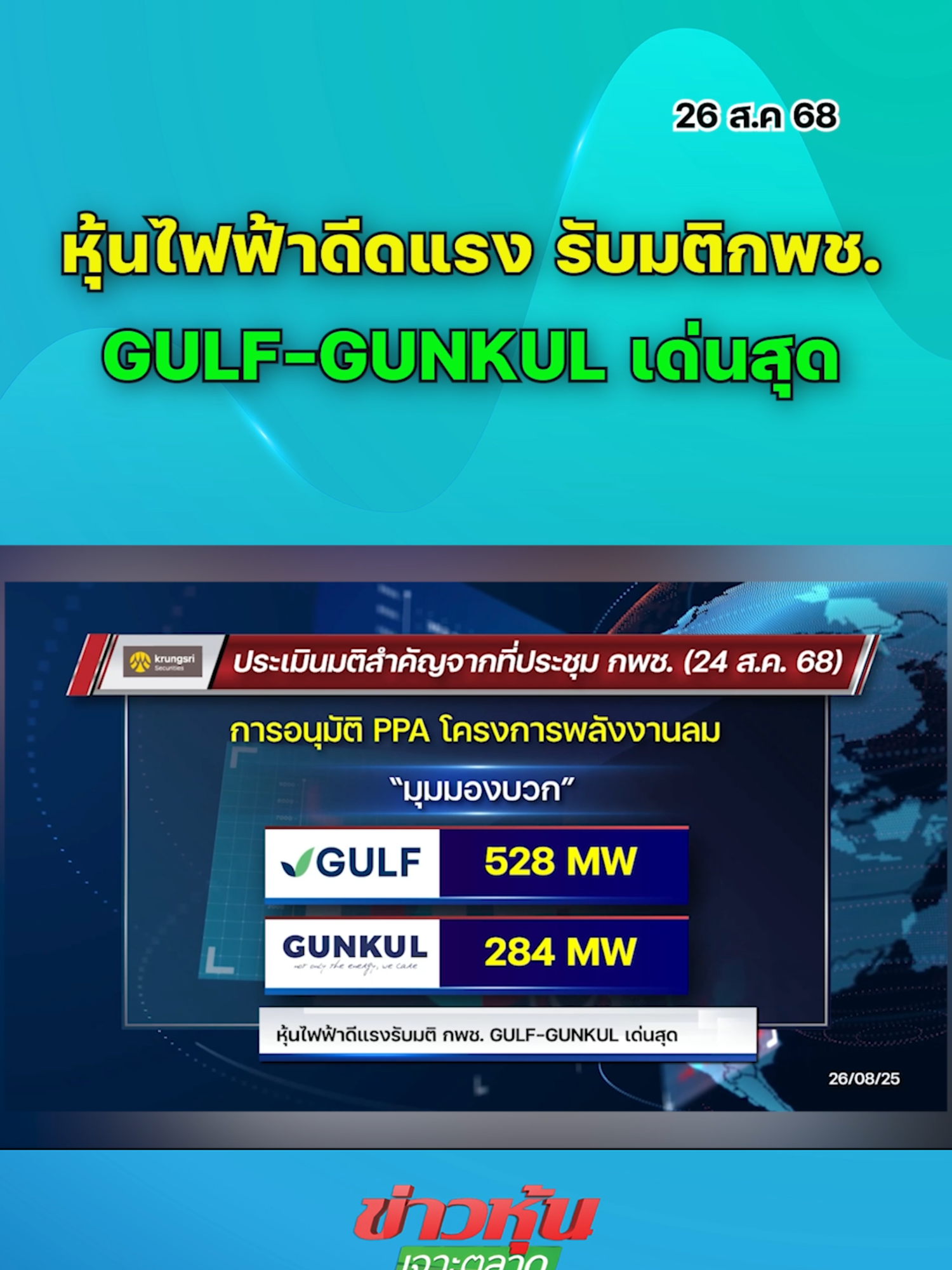 หุ้นไฟฟ้าดีดแรงรับมติกพช. GULF-GUNKUL เด่นสุด #หุ้นเด่น #หุ้นไทย #ข่าวหุ้นเจาะตลาด #ข่าวหุ้น #ข่าวหุ้นธุรกิจออนไลน์ #ข่าวtiktok #kaohoon #kaohoononline #SET #GULF #GUNKUL